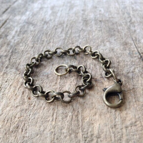 2 INCHES Antique Brass Chain Extender, Necklace Chain Extension - 5mm thick - Picture 1 of 3